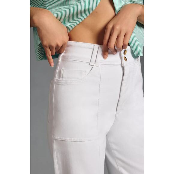 Pilcro The Skipper Seamed High-Rise Wide-Leg Jeans - New 34 waist - Picture 4 of 6